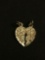 Hand-Forged 19x15mm Best Friends Motif Sterling Silver Heart Pendant