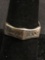 I Love You Engraving Motif 6mm Wide Scallop Edged High Polished Signed Designer Sterling Silver Ring