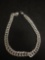 High Polished Large Gauge Double Curb Link 13mm Wide 18in Long Italian Made Sterling Silver Necklace