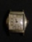 Robinson & CO Designer Rectangular 20x18mm 10kt Rolled Gold Plate Loose Watch no Bracelet