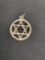 Round 15mm Six Point Star of David Signed Designer Sterling Silver Pendant