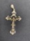 Handmade 47x30mm Rustic Old Pawn Sterling Silver Crucifixion Pendant