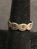 Handmade Old Pawn 5mm Wide Eternity Braid Design Sterling Silver Signed Designer Ring Band