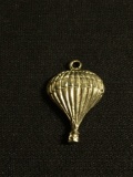 Textured Finished 20x14mm Hot Air Balloon Themed Sterling Silver Pendant