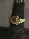 Vintage Old Pawn 10mm Wide Tapered Collectible Signed Designer Spoon Sterling Silver Ring Band