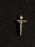 Petite 14x8mm Two-Tone Detailed 14Kt Gold-Filled Crucifixion Pendant