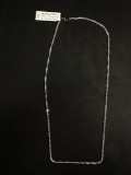 Singapore Curb Link 2mm Wide 24in Long High Polished Italian Made Sterling Silver Chain