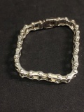 High Polished Bicycle Chain Link Motif 9mm Wide 8in Long Sterling Silver Bracelet