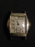 Robinson & CO Designer Rectangular 20x18mm 10kt Rolled Gold Plate Loose Watch no Bracelet