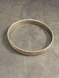 Groove Design 10mm Wide 3in Diameter Solid Sterling Silver Bangle Bracelet