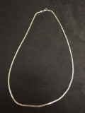 High Polished Serpentine Link 2mm Wide 18in Long Italian Made Signed Designer Sterling Silver Chain