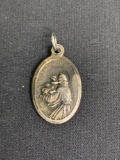 Oval 22x15mm St. Joseph & St Francis Detailed Old Pawn Italian Made Sterling Silver Protection