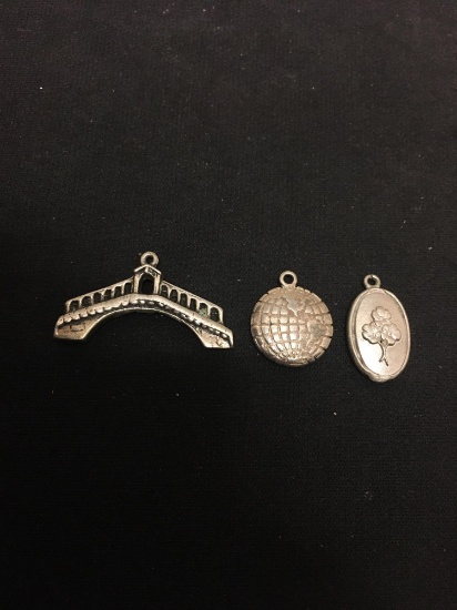 Lot of 3 NICE Sterling Silver Charm Pendants