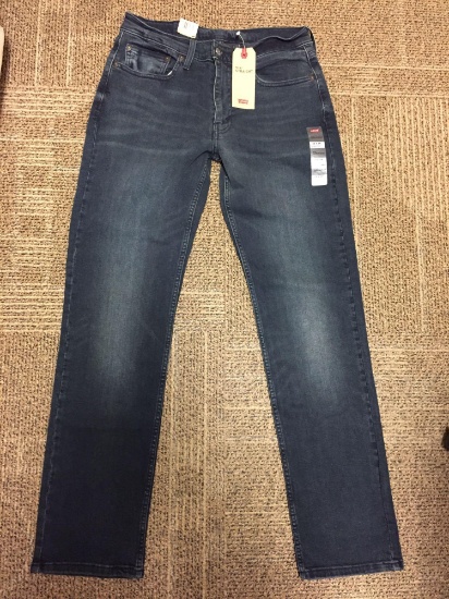 Brand New with Tags Levi's Red Tab 514 Straight Stretch Dark Blue Jeans - Size W 32 L 34