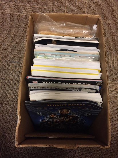 Comic Book Short Box Full of Video Game Guides, Graphic Novels, and Other Collectibles