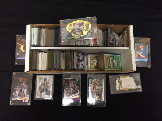 2 Row Box of Mixed Sports Cards - Inserts, Stars, Numbered, Vintage & More