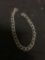 Textured & High Polished Small Gauge Curb Link 5.5mm Wide 7in Long Sterling Silver Bracelet