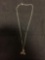 Triple Scroll Design 17mm Wide Sterling Silver Pendant w/ 18in Curb Link Chain