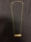 Cable Link 1.75mm Wide 18in Long 12Kt Gold-Filled Chain w/ 32x7mm Rectangular Vero Beach Tag