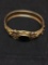 Detailed Floral Filigree Decorated 20mm Wide Winard Designer 12Kt Gold-Filled Hinged Bangle Bracelet