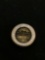 Round 14mm City of Miami Enameled 10Kt Gold-Filled Signed Designer Commemorative Pin