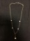 Freshwater Pearl & Amethyst Beaded 18in Long Sterling Silver Drop Necklace