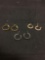 Lot of Three Various Size Gold & Silver Tone Pairs of Hoop Earrings