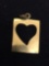 Rectangular 22x16mm Gold-Tone Heart Motif Sterling Silver Pendant