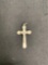 Detailed 28x17mm Brush Finished Sterling Silver Crucifixion Pendant