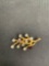 Van Dell Designer Organic Branch Motif 12Kt Gold-Filled 50x25mm Brooch w/ Multi-Colored Rhinestone