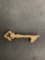 Detailed 39x12mm Vintage Skeleton Key Motif Gold-Filled Brooch