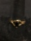 Lind Designer 14Kt Gold-Filled Infinity Detailed Ring Band w/ Marquise Faceted 10x5mm Black Gem