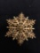 Trifari Designer 2.5in Diameter Snowflake Gold Crown Design Gold-Tone Brooch