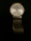 Skaagen Designer Round 34mm Rhinestone Accented Gold-Tone Bezel Stainless Steel Watch w/ Mesh Strap