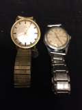 Lot of Two Timex Designer Stainless Steel Watches w/ Bracelets, One w/ 30mm Round Face & One w/ 26mm