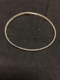 Thai Made Braided 3.5mm Wide 3in Diameter High Polished Signed Designer Sterling Silver Bangle
