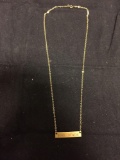 Cable Link 1.75mm Wide 18in Long 12Kt Gold-Filled Chain w/ 32x7mm Rectangular Vero Beach Tag