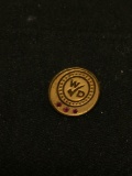 Round 15mm W/D Organization 10Kt Gold-Filled Signed Designer Commemorative Pin w/ Three Created Ruby