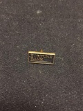 Rectangular 15x7mm Fortune Bank 10Kt Gold-Filled Commemorative Pin