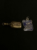 Lot of Two Alloy Charms, One Disney Alice in Wonderland & Tops Division Winner