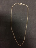 Cable Link 1.5mm Wide 18in Long Rose-Tone Italian Made Sterling Silver Chain w/ Custom Clasp