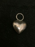 High Polished 11x11mm Puffy Heart Sterling Silver Pendant