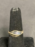 Vintage Old Pawn 7mm Wide Tapered Bypass Sterling Silver Ring Band