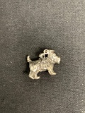 High Polished 18x15mm Scottish Terrier Motif Sterling Silver Pendant