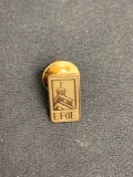Rectangular 15x8mm ERIE Club Motif 10Kt Gold-Filled Signed Designer Commemorative Pin