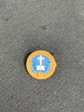 Enameled Methodist Church School Round 15mm 10Kt Gold-Filled Sterling Silver Pin