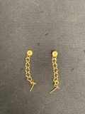 Curb Link Chain Detailed Pair of 12Kt Gold-Filled Earrings