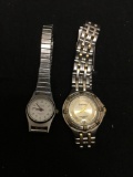 Lot of Two Armitron Designer Stainless Steel Watches, One Round 17mm & Round 25mm W/ Bracelets
