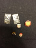 Lot of Six US Military Various Size & Style Commemorative Pins
