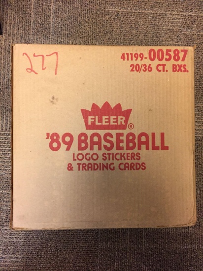 Factory Sealed 1989 Fleer Baseball Case with 20 Wax Boxes - Date Code 83461 - RARE